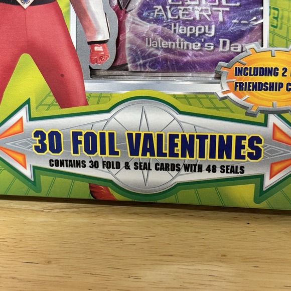 Vintage Foil Power Rangers Time Force Valentine's 30 Count Cards - New In Box - Picture 4 of 11